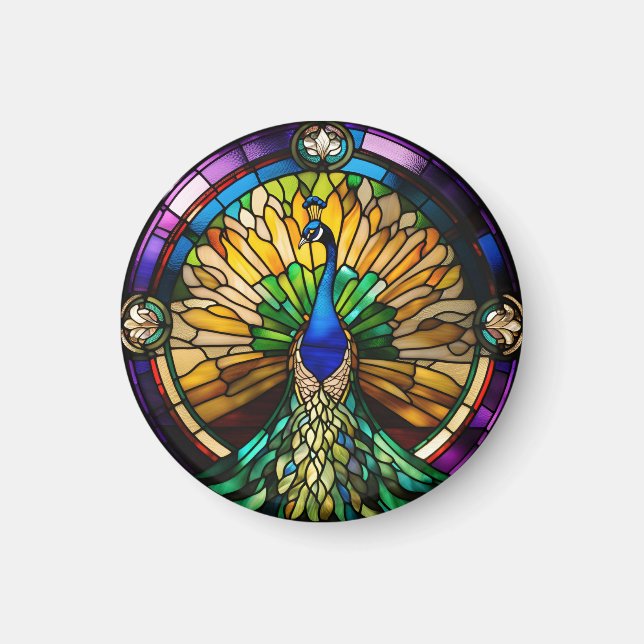 Glass Peacock Magnet (Vorne)