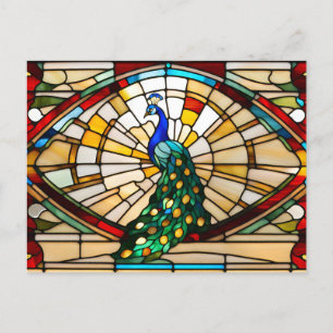 Glass Peacock Postkarte