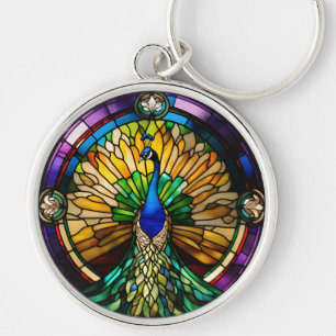 Glass Peacock Schlüsselanhänger