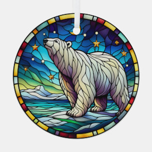Glass Polar Bear Ornament Aus Glas