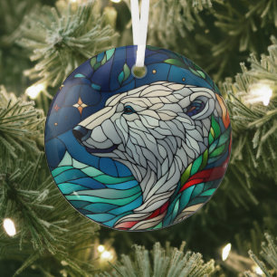 Glass Polar Bear Ornament Aus Glas