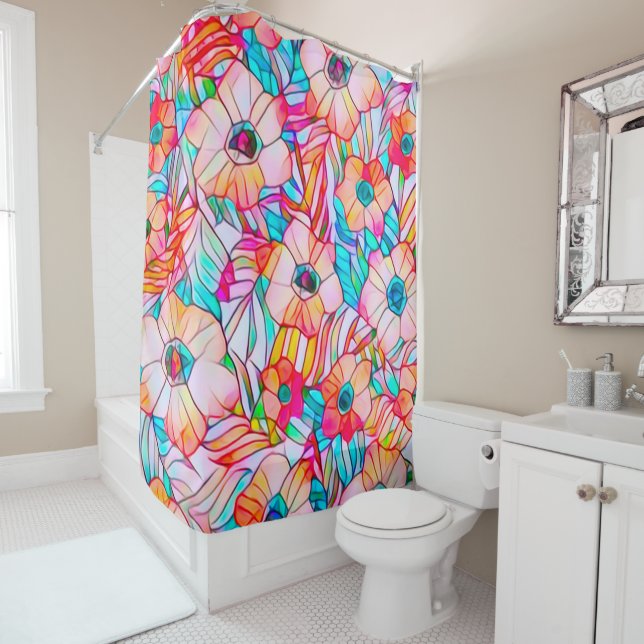 Glass Poppies Duschvorhang (Beispiel)