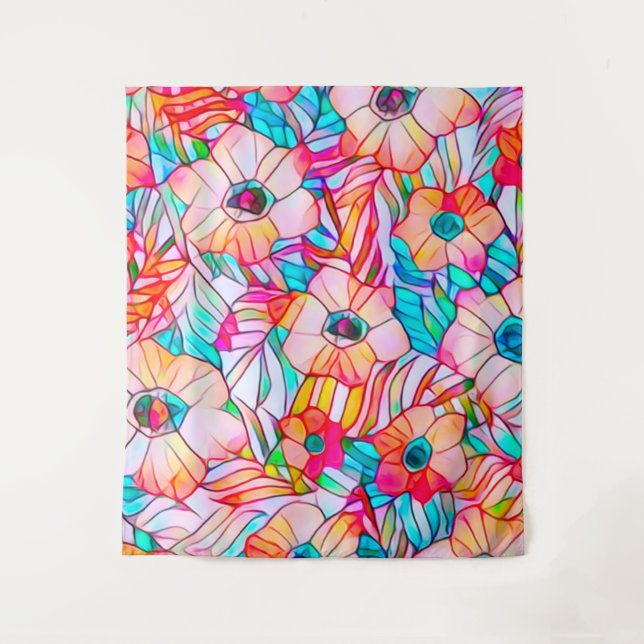 Glass Poppies Wandteppich (Vorderseite)