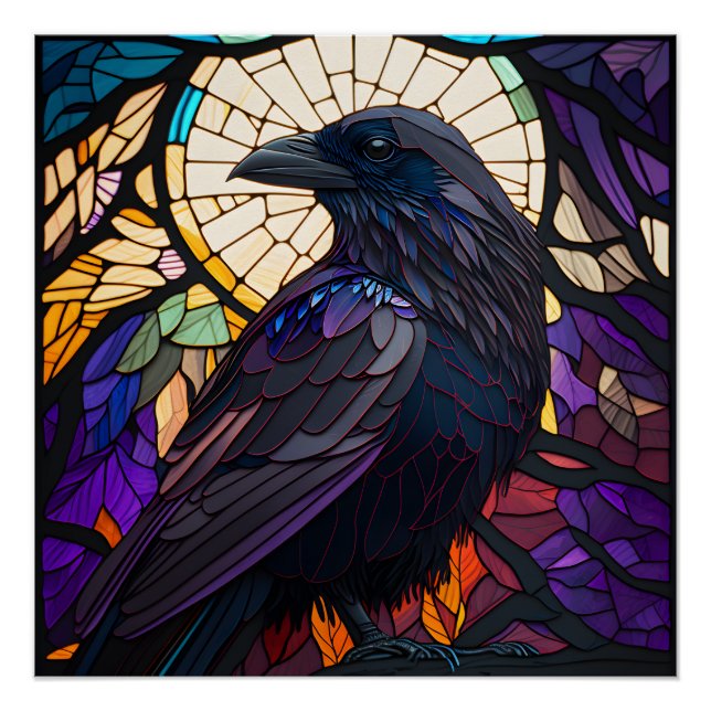 Glass Raven, Hexe vertraut, groß Poster (Vorderseite)
