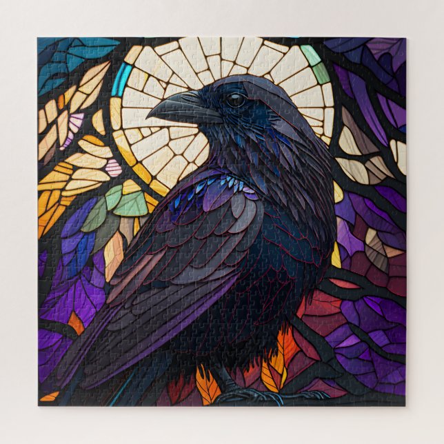 Glass Raven, Hexe vertraut, groß Puzzle (Vertikal)