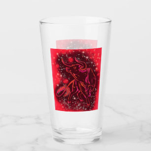 Glass Red Bull läuft in der Starry Night Glas