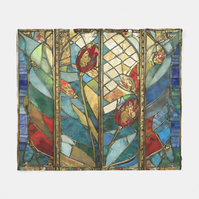 Glass Rote Hauptopftiere bei Sonnenaufgang Fleecedecke (Vorderseite (Horizontal))