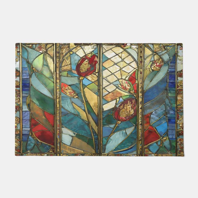 Glass Rote Hauptopftiere bei Sonnenaufgang Fußmatte (Vorderseite)