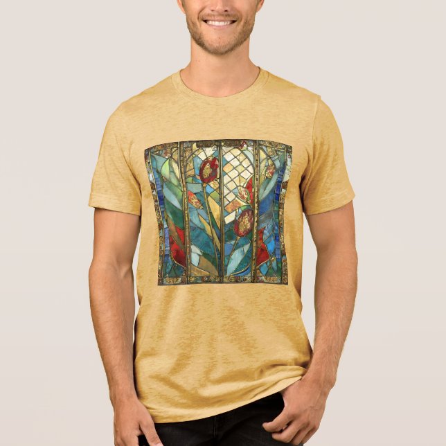 Glass Rote Hauptopftiere bei Sonnenaufgang Tri-Blend Shirt (Vorderseite)