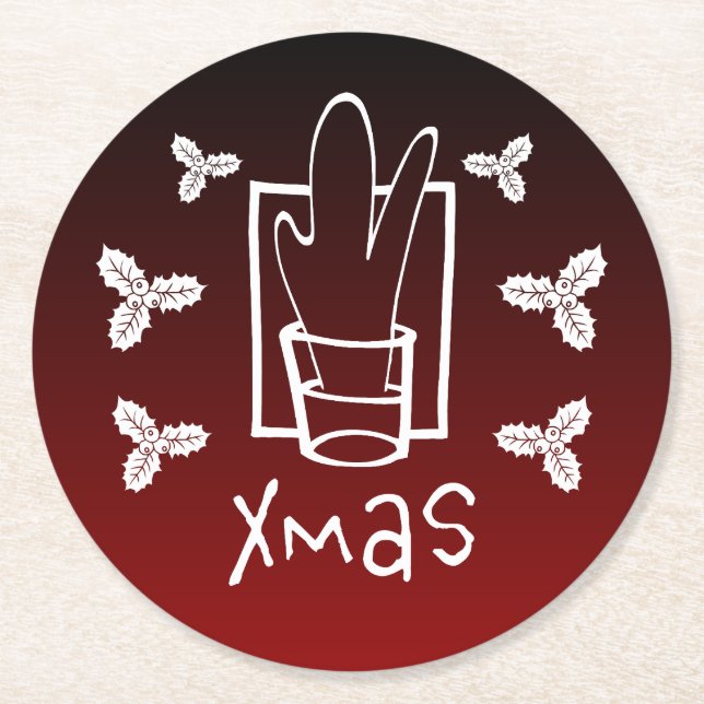 Glass Runder Pappuntersetzer (Vorderseite)