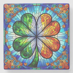 Glass Saint Patrick's Day Irish Clover Steinuntersetzer