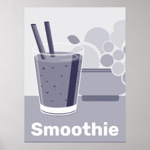 Glass Schwarz, Weiß, Blau Küche Wandkunst - Poster