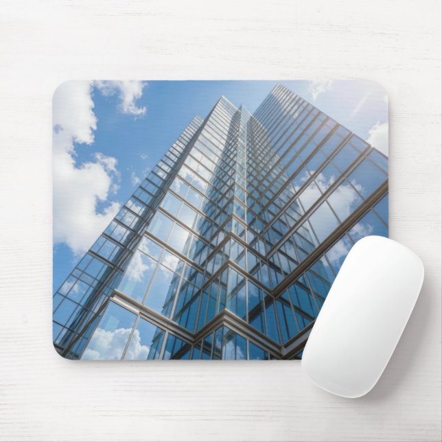 Glass Skyscraper With Cloud Refection Mousepad (Mit Mouse)