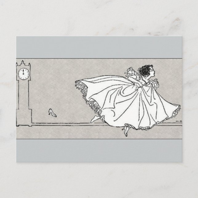 Glass Slipper Vintag Cinderella Postcard Postkarte (Vorderseite)