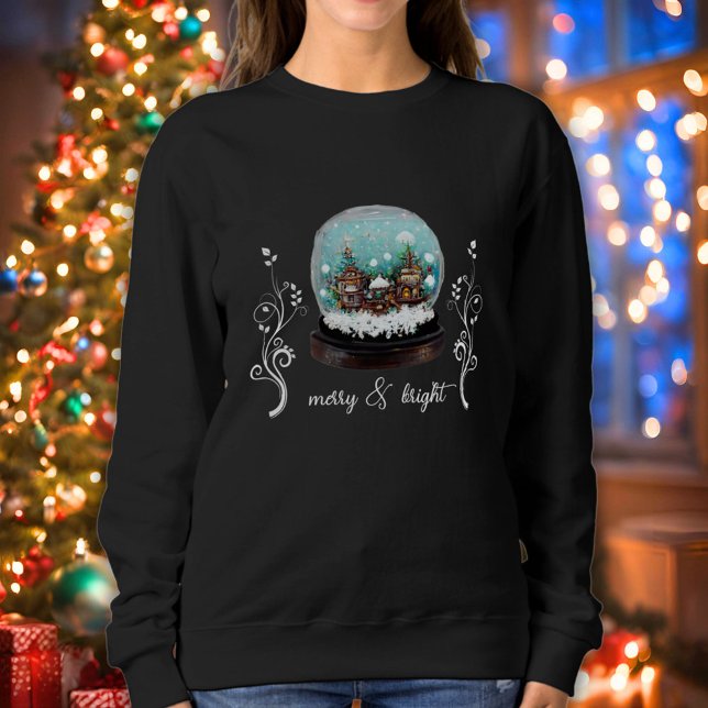 Glass Snowball Winter Village Bright Christmas Sweatshirt (Von Creator hochgeladen)