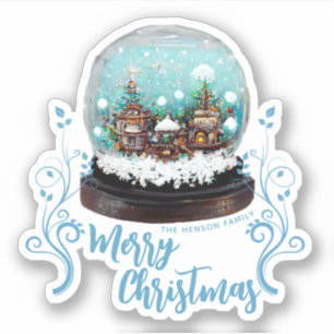 Glass Snowball Winter Village Folies Weihnachten Aufkleber