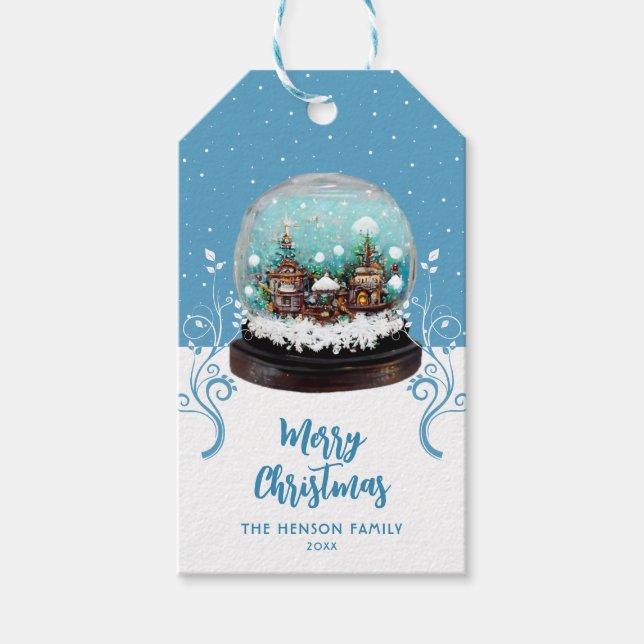 Glass Snowball Winter Village Folies Weihnachten Geschenkanhänger (Vorderseite)