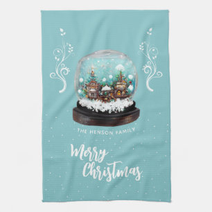 Glass Snowball Winter Village Folies Weihnachten Geschirrtuch
