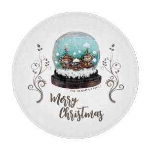 Glass Snowball Winter Village Folies Weihnachten Schneidebrett