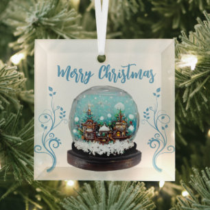 Glass Snowball Winter Village Schneeflocken Ornament Aus Glas