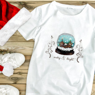 Glass Snowball Winterdorf Pflanze Weihnachten T-Shirt