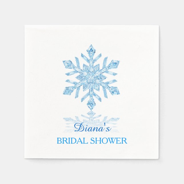 Glass Snowflake Winter Brautparty Paper Napkin Serviette (Vorderseite)