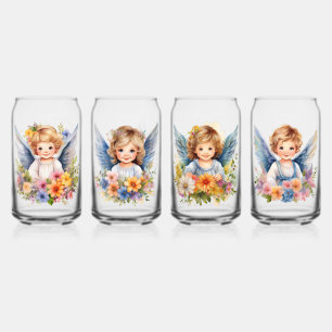 Glass Trinkbehälter Set 4 Pcs Kleine Engel Dosenglas