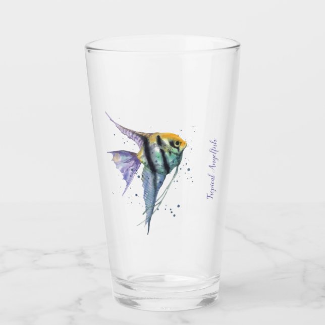 Glass Tumbler - Nautical Tropical Angelfish (Vorderseite)