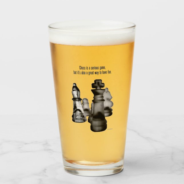 Glass Tumbler Schach 16 onz (Vorne (Gefüllt))