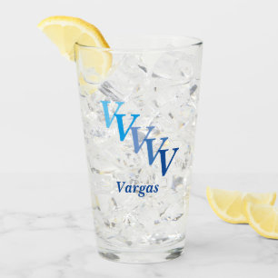 Glass Tumbler - Schattige Initialen mit Namen in b