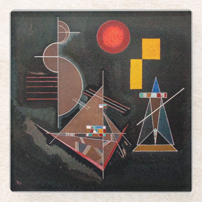 Glass UNTERSETZER - "Leicht im Schwer" - W. Kandin (Vorderseite)