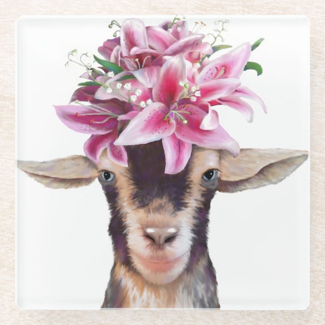 Glass Untersetzer Lily the Goat (Vorderseite)