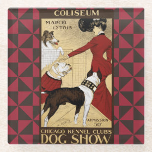 Glass UNTERSETZER - Vintager Hund Poster #1 - Dunk