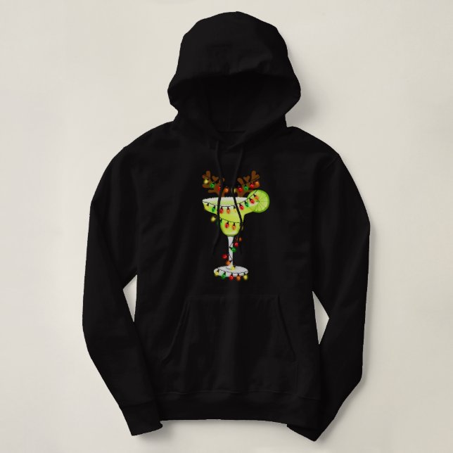 Glass von Margarita WeihnachtsLICHT trinken Lover Hoodie (Design vorne)