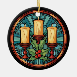 Glass Weihnachtskerzen Keramik Ornament