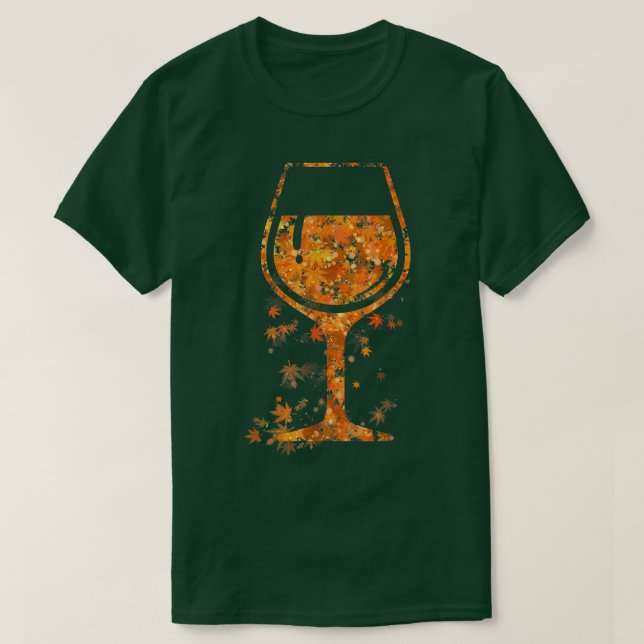Glass Weinmapfelleder Herbstfall Wein Lover Fu T-Shirt (Design vorne)