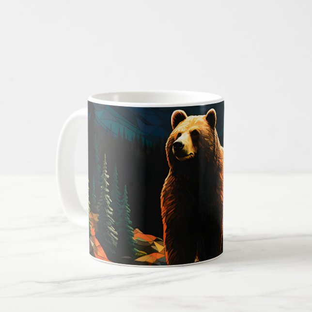 Glass Wildlife Mountain Sunset Bear Kaffeetasse (Vorderseite Links)