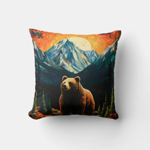 Glass Wildlife Mountain Sunset Bear Kissen