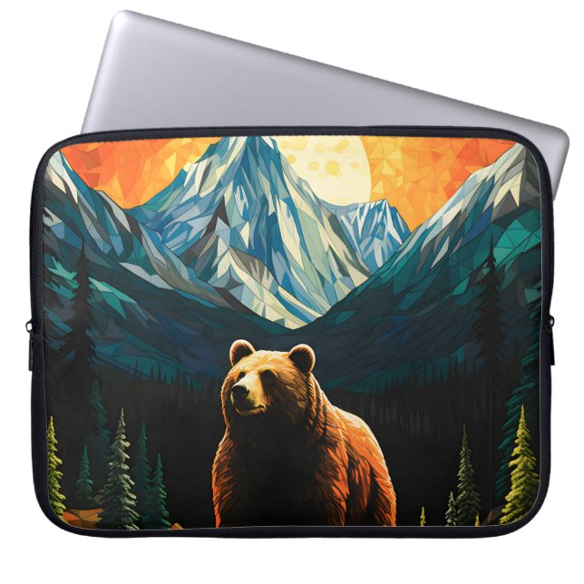 Glass Wildlife Mountain Sunset Bear Laptopschutzhülle (Vorderseite)