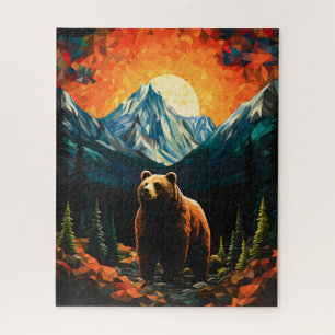 Glass Wildlife Mountain Sunset Bear Puzzle