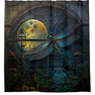 Glass Window Crescent Moon Duschvorhang