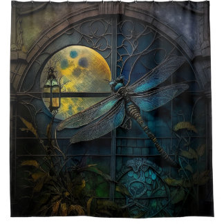 Glass Window Crescent Moon Duschvorhang