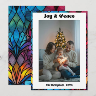 Glass Window Joy & Peace Christmas Foto Feiertagskarte