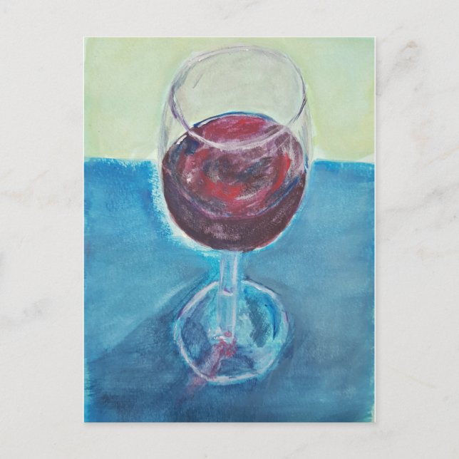 Glass Wine Art Chic Gruß Postkarte (Vorderseite)