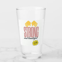 Glass with text / Glas mit rostendem und schwarzem