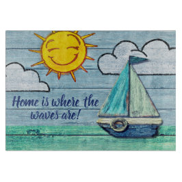 Glasscherbrett Driftwood Beach Design Schneidebrett