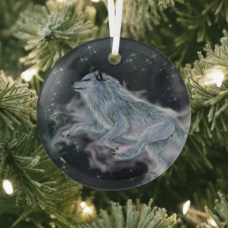 Glasschmuck - Spirit Wolf Ornament Aus Glas
