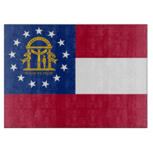 Glasschneidbrett mit Flag Georgia, USA Schneidebrett