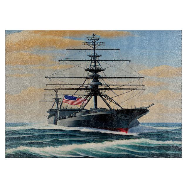 Glasschneidebrett für Schiffe Schneidebrett (Vorderseite)