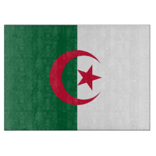 Glasschneidebrett mit der Flagge Algeriens Schneidebrett